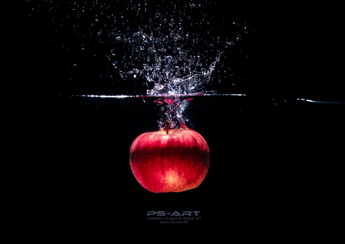 Highspeedfotografie-Wasser-Apfel