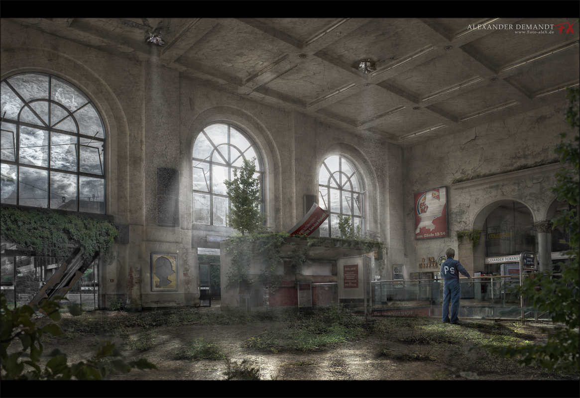 Verwucherter-Hauptbahnhof-Hannover-Fotomontage-Composing